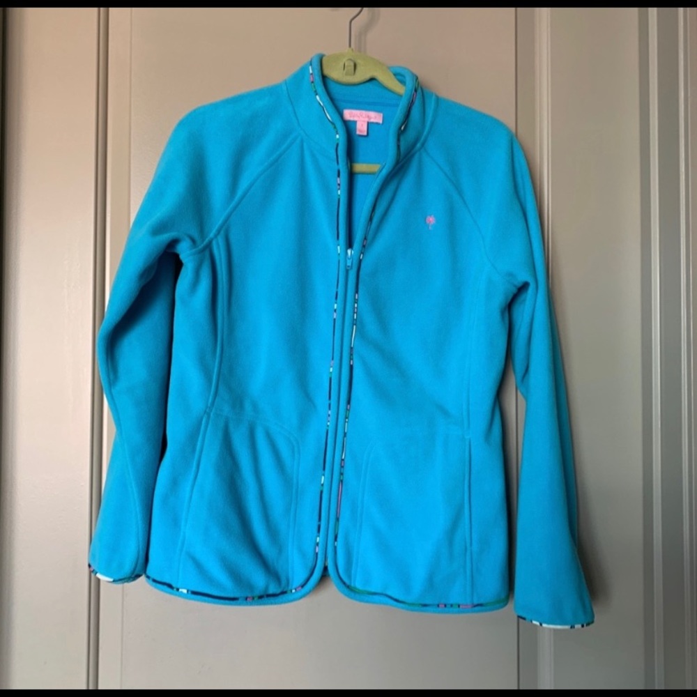 Lilly Pulitzer blue fleece zip up size small, EUC